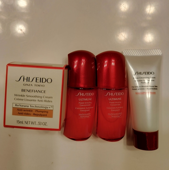 Shiseido Other - Shiseido high end skincare sample lot benefiance cream face wash Ultimune serum